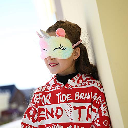 PATPAT Cute 3D Unicorn Sleep Mask Plush Sleeping Eye Cover for Women Girls Home Sleeping Traveling PATPAT Cute 3D Unicorn Sleep Mask Plush Sleeping Eye Cover for Women Girls Home Sleeping Traveling